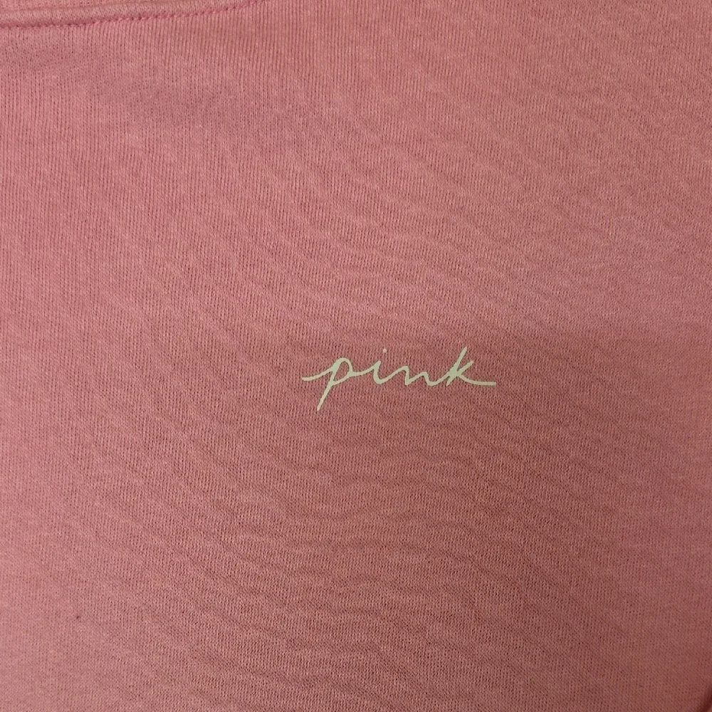 Victoria's Secret Pink Ombre Dip Dye Varsity Pullover Fleece Bubblegum Peach M